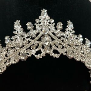 Elegant Silver Crystal Tiara